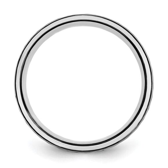 Chisel Cobalt Polished with Hammered Black IP-plated Center 8mm Band - Picture 6 of 7